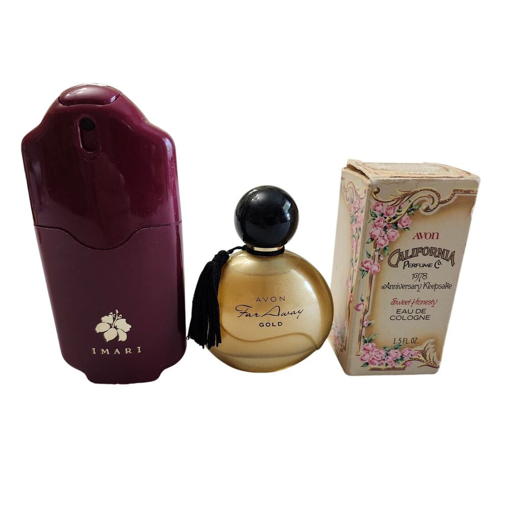NEW Lot 3 Avon Perfumes Far Away Gold Imari California Collectible